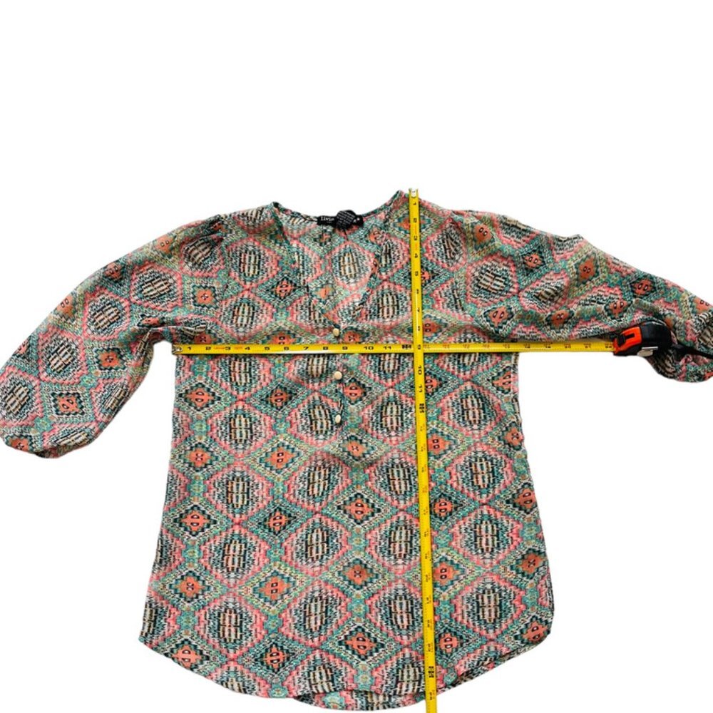 Living Doll Casual Aztec Print Chiffon Blouse Size XS Women's - Picture 6 of 8